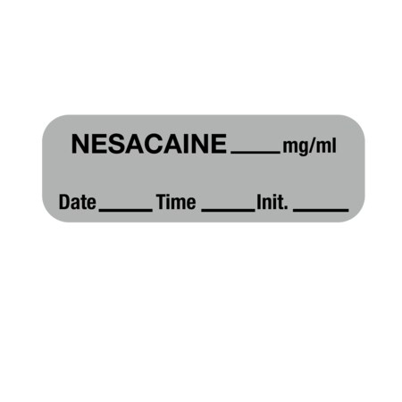 Nevs Label, Nesacaine 1/2" x 1-1/2" Gray w/Black LANT-3052D